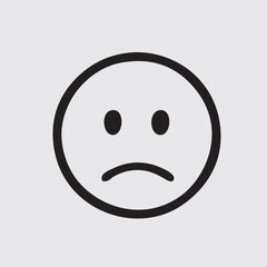 Fototapeta premium sad face emotion vector, sad face drawing