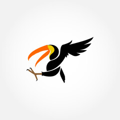 Logo Illustration Mascot Of Toucan With Illustration Of Basket Ball