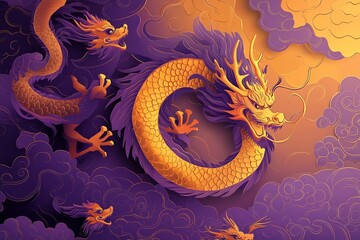 chinese dragon on the wall
