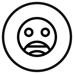 Editable scared, shocked, petrified face vector icon. Part of a big icon set family. Perfect for web and app interfaces, presentations, infographics, etc