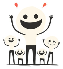 Happy Cartoons. Flat Vector Illustration