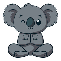 Koala Yoga Clipart. Flat Vector Illustration © Tollaru