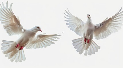 Fototapeta premium white pigeon or dove flying isolate on transparency background