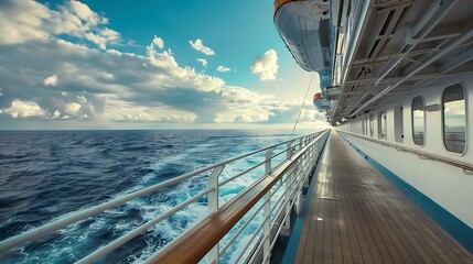 Perspective from the side deck of the diamond princess cruise vessel