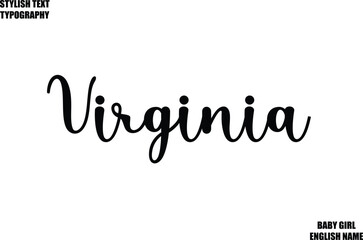 Baby Girl Name Stylish Cursive Text Typography   Virginia