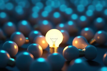 A close-up of a human hand holding a light bulb with a glowing brain inside, representing creativity and innovation. Beautiful simple AI generated image