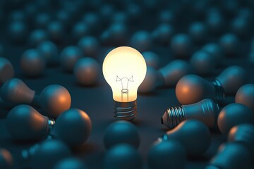 A close-up of a human hand holding a light bulb with a glowing brain inside, representing creativity and innovation. Beautiful simple AI generated image
