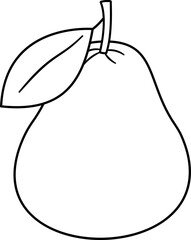 Pomelo fruit outline vector.