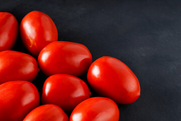 Red Tomatoes on Dark Background, Farm-to-Table Fresh Vegetables