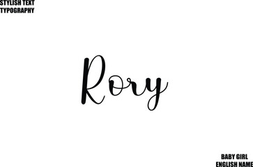 Baby Girl Name Stylish Cursive Text Typography Rory