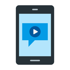 Video Message Vector Flat Icon Design