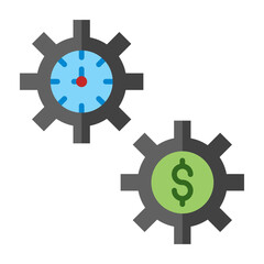 Time Is Money Vector Flat Icon Design