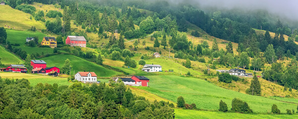 Norway mountain village landscape