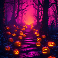 halloween background with pumpkins