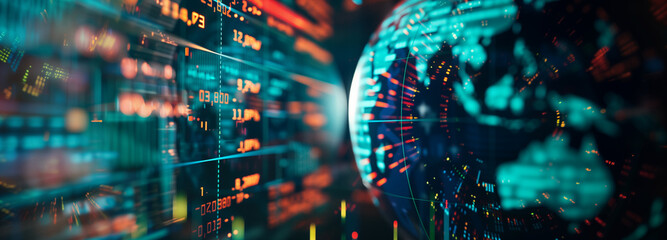 Abstract fiber optic network connecting the globe, symbolizing global communication and data exchange