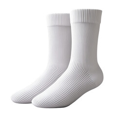 Comfortable white cotton socks with ribbed texture and design