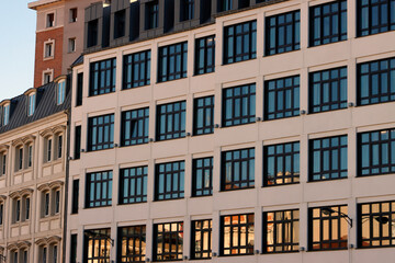 Facade of an apartment block in Bilbao
