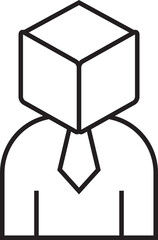 Businessman with Cube Head Icon
