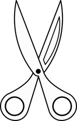 Minimalist illustration of scissors indicating personal or pet care. Art for barbershop, hairdresser, veterinary clinic or pet shop