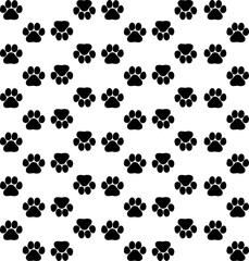 Fototapeta premium Texture illustration with pattern of pet footprints along the path. Minimalist art for background or fabric print