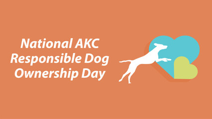 National AKC Responsible Dog Ownership Day vector banner design with geometric shapes and vibrant colors on a horizontal background.