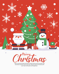 Merry Christmas social media post banner template