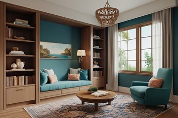 Tranquil Reading Nook 3D Visualization for Serene Interior Design