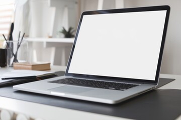 Fototapeta premium Blank Laptop Screen mockup on Office Desk