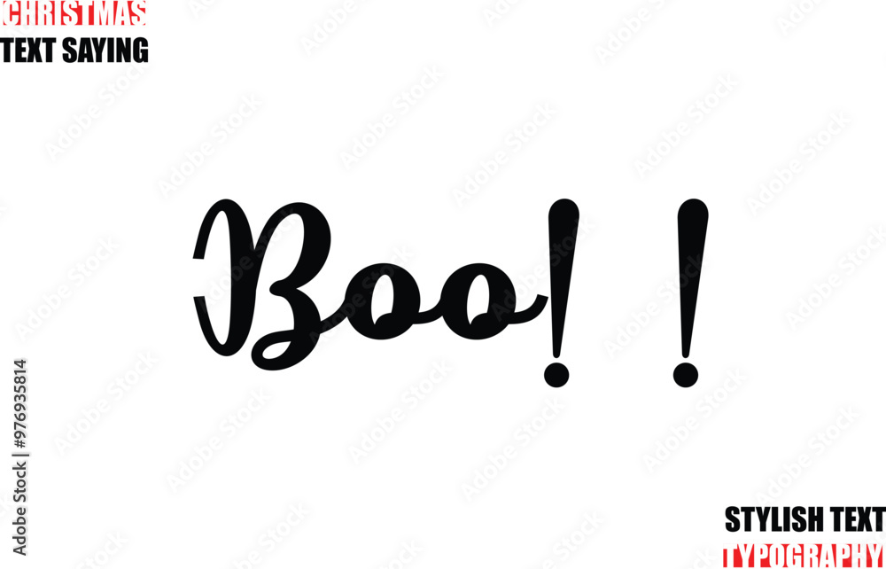 Fototapete typescript cursive text christmas quote boo!!