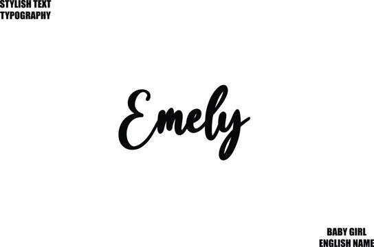 Baby Girl Name Stylish Cursive Text Typography  Emely