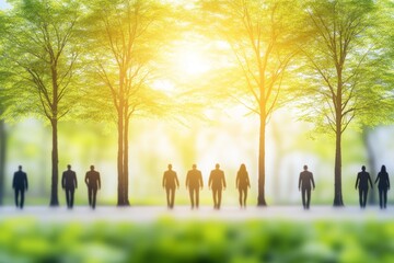 Sustainable Business Commuter, Green City Living with Trees, Abstract Environmental Conservation