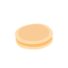 Cute cake  macaron vector illustration isolated on white background.