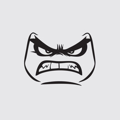 angry face emotion vector, angry face logo