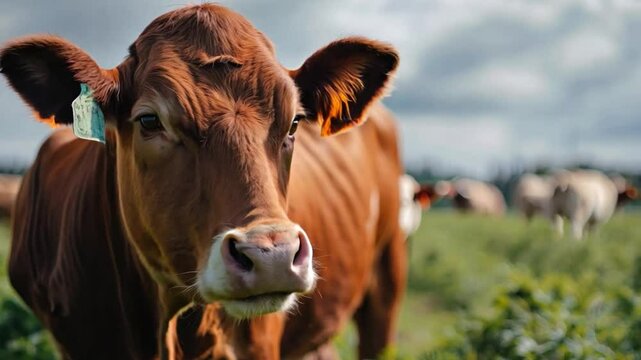 A farm where animals are tagged with RFID chips for real-time tracking and health monitoring.