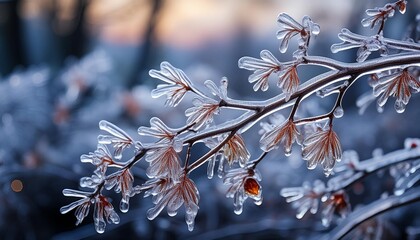 Ice-coated twigs