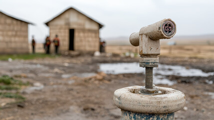 Water The Source of All Life A powerful image capturing the essence of survival and sustainability in rural communities highlighting the importance of clean water for future generations