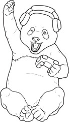 Panda Gamer Controller Animal Vector Graphic Art Illustration