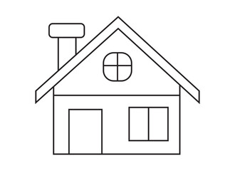Vector line art house illustration design.