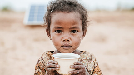 Water The Source of All Life A powerful image capturing the essence of survival and sustainability in rural communities highlighting the importance of clean water for future generations