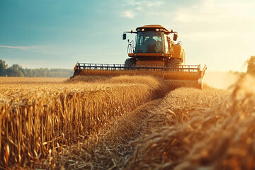 Fototapeta premium Happy person gathering harvest bounty fall summer season, farmland marsh garden Generative AI