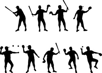baseball player silhouettes