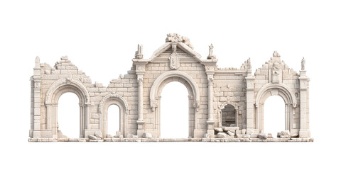 Obraz premium Detailed architectural ruins with ornate arches and historical design