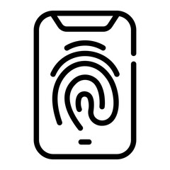 fingerprint scan Line Icon