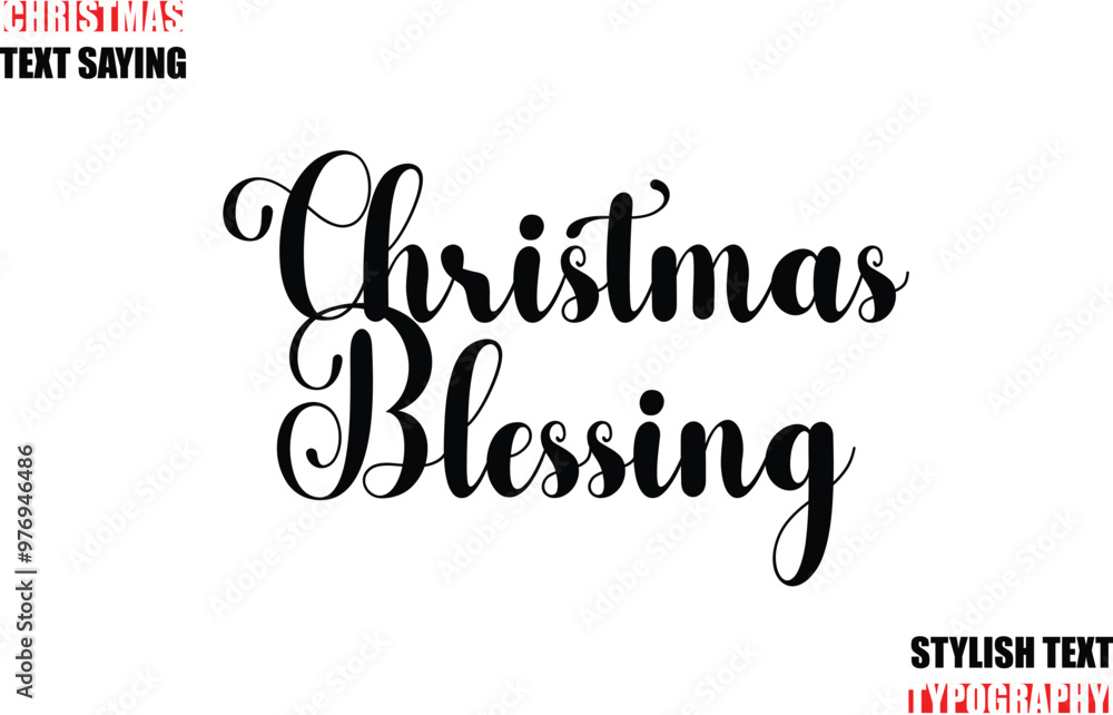 Fototapete typescript cursive text christmas quote christmas blessing