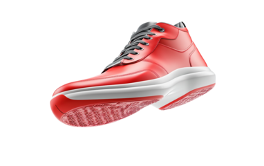 Flying sneaker shoes  on transparent background, png	