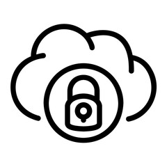 cloud security Line Icon