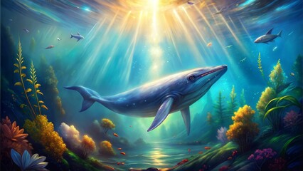 Fototapeta premium a whale animal nature beautiful background
