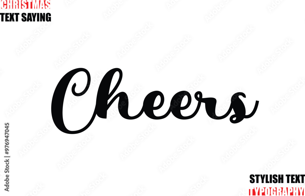 Fototapete typescript cursive text christmas quote cheers.