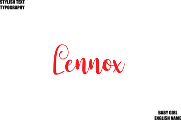 Baby Girl Name Stylish Cursive Text Typography  Lennox