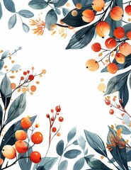 Winter floral simple page borders holiday decor